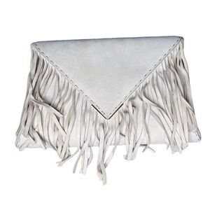 Tyler Ellis Lee Pouchet Cream Silk and Velvet small clutch